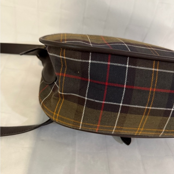 Barbour Tartan Messenger Bag - Brown and Yellow - Picture 3 of 10